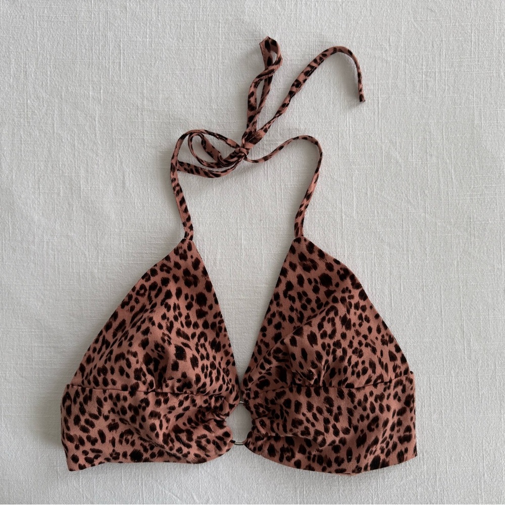Oh Polly pink cheetah crop top size US 2